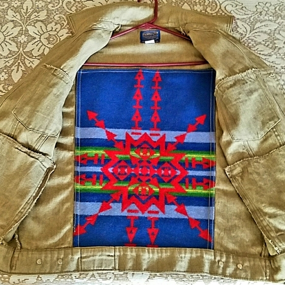 PENDLETON  WOOL LINED DENIM JACKET~NWOT~🎊3XHP🎊 - Picture 4 of 8